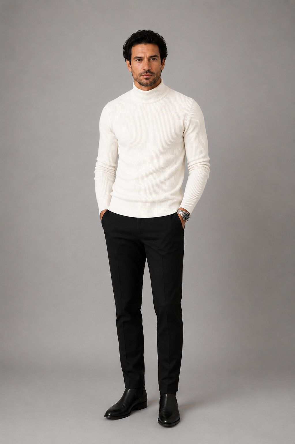 Sweater Hombre de Algodón con Elastano Calce Ajustado Ushuaia - foto 9