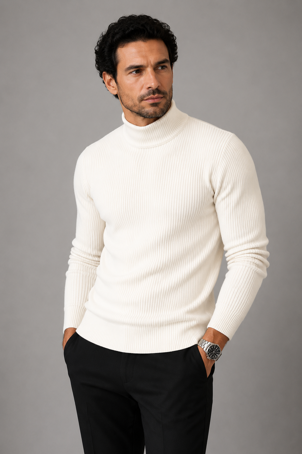 Sweater Hombre de Algodón con Elastano Calce Ajustado Ushuaia - foto 8