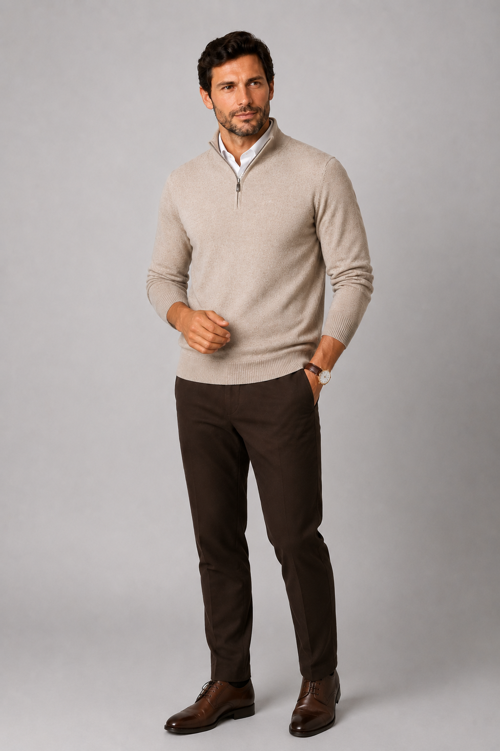 Sweater Hombre de Algodón Calce Ajustado Angostura - foto 3