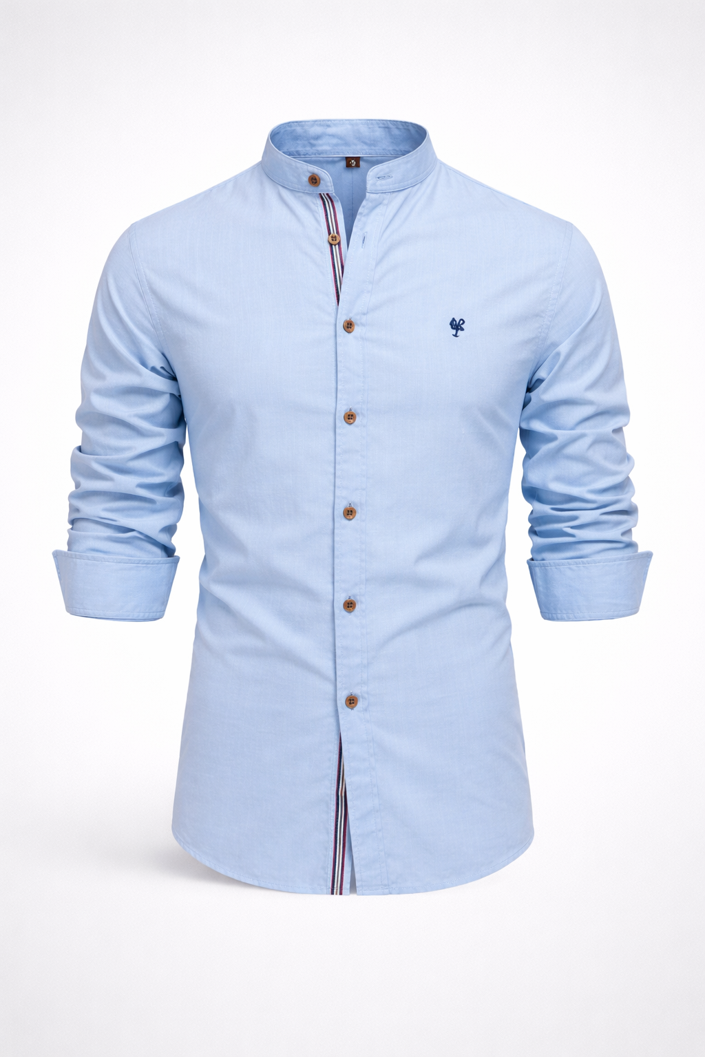 Camisa Hombre 100% Algodón Cuello Alto Manga Larga Casual Padua - foto 2
