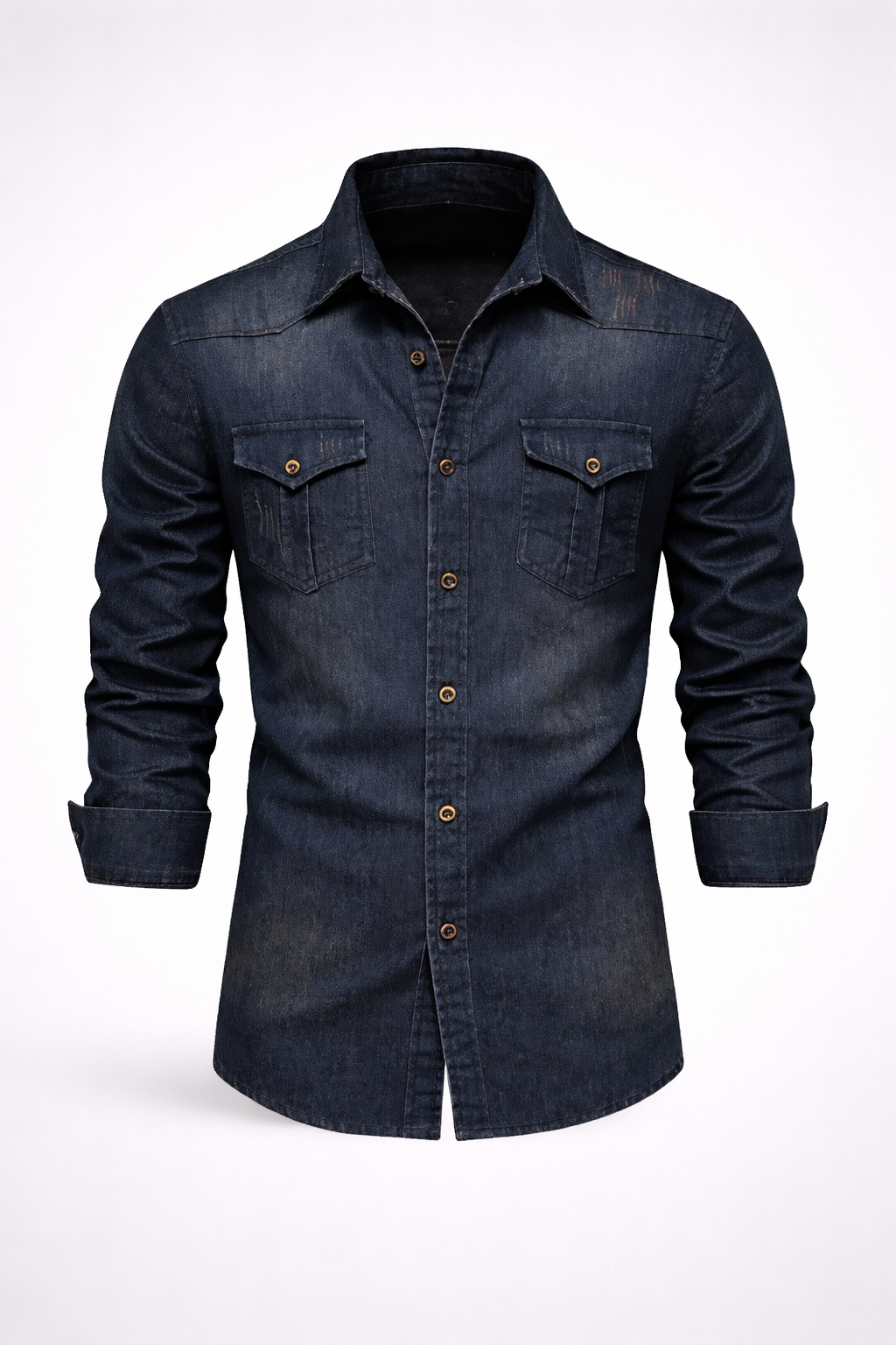 Camisa de Denim Hombre Slim Fit Manga Larga Brescia - foto 2