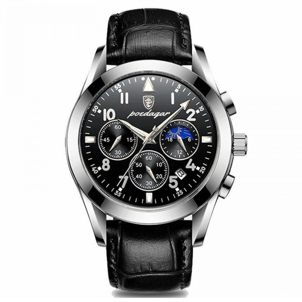 Reloj Hombre Forja Negro / Plata