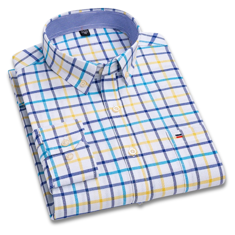 Camisa Hombre a Cuadros Manga Larga 100% Algodón Color Udine - foto 4