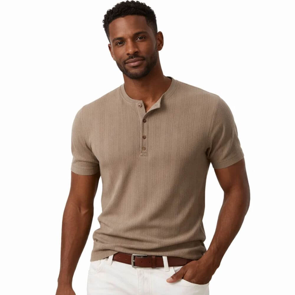 Remera Hombre de Tricot Cuello Henley con Botones Amalfi - foto 4