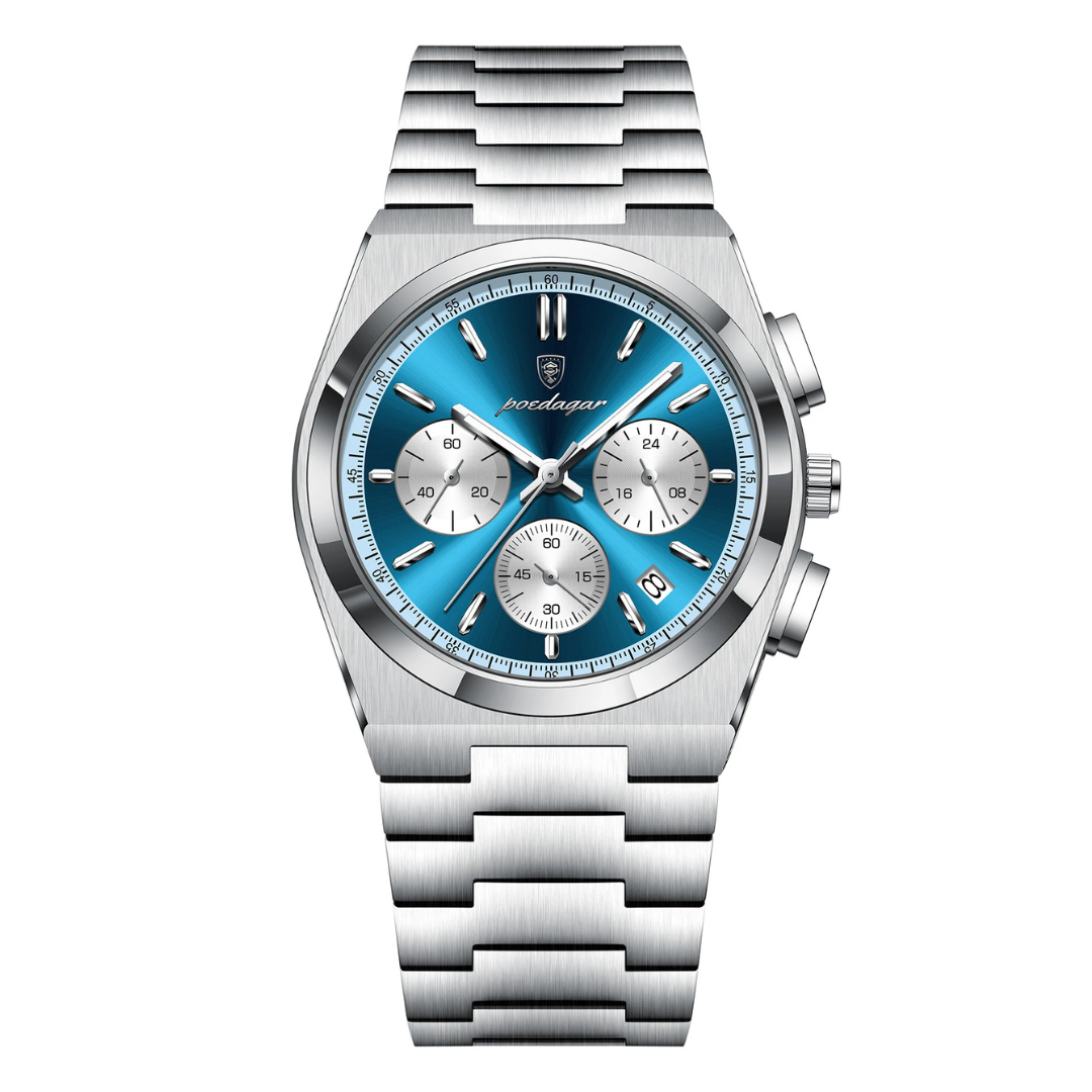 Reloj Hombre Comandante Plata / Azul
