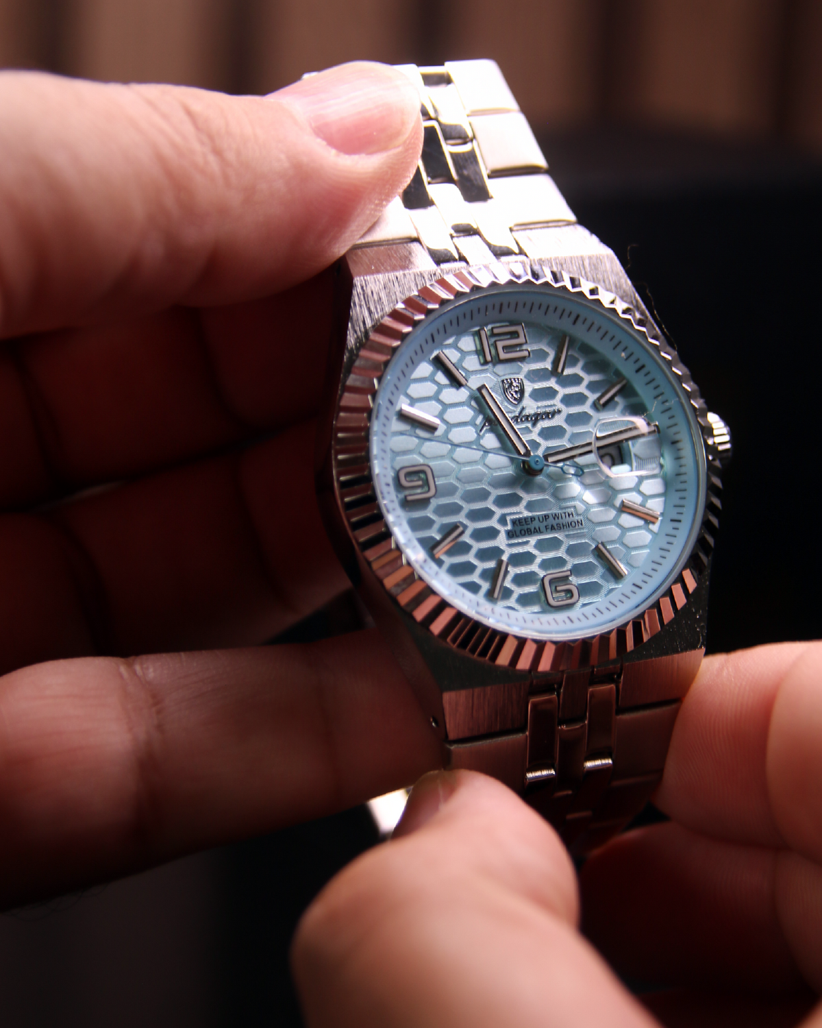 Reloj Hombre Diamante Dorado / Negro