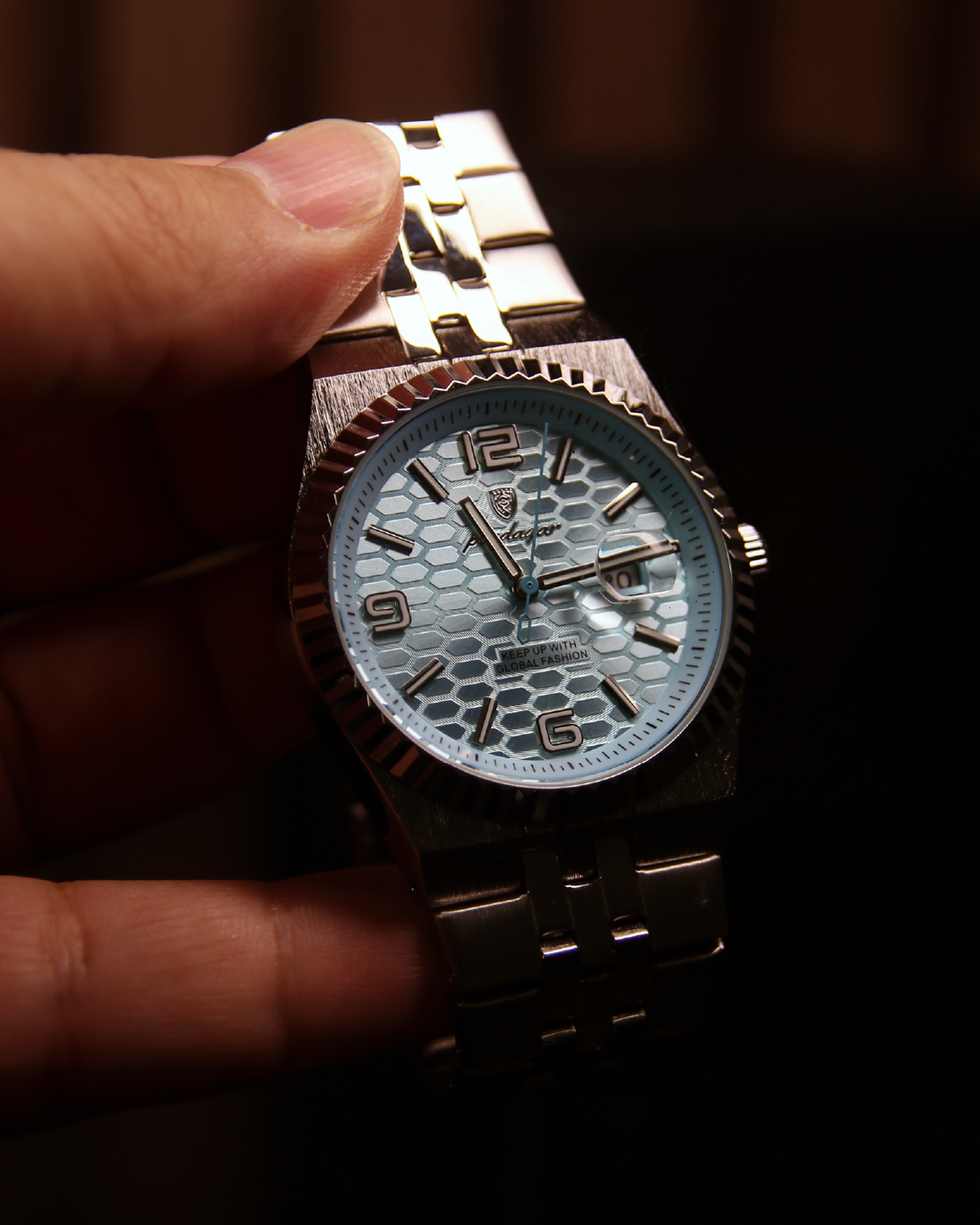 Reloj Hombre Diamante Plata / Blanco