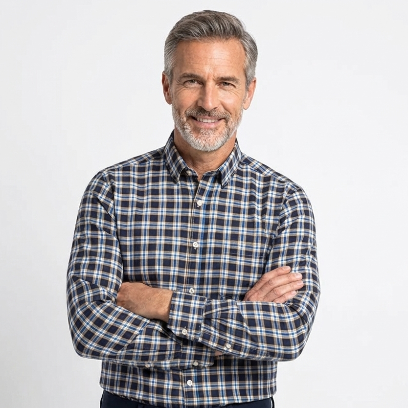 Camisa Hombre a Cuadros Manga Larga 100% Algodón Confort y Estilo
