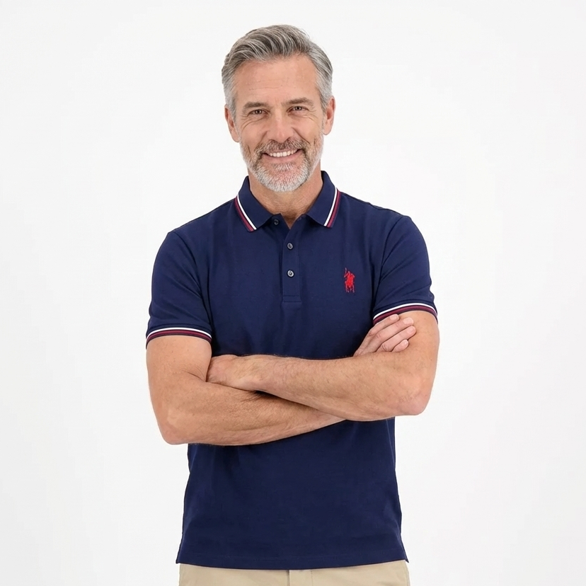 Camisa Polo Hombre San Isidro Algodón Manga Corta Elegante y Cómoda