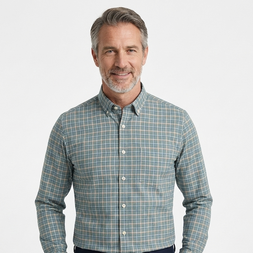 Camisa Hombre a Cuadros Manga Larga 100% Algodón Premium