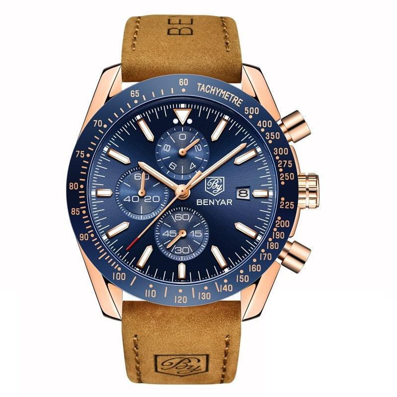 Reloj Hombre Milenio Dorado / Azul