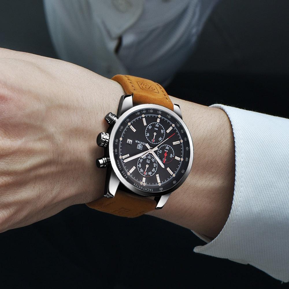 Reloj Hombre Circuito Marrón / Blanco