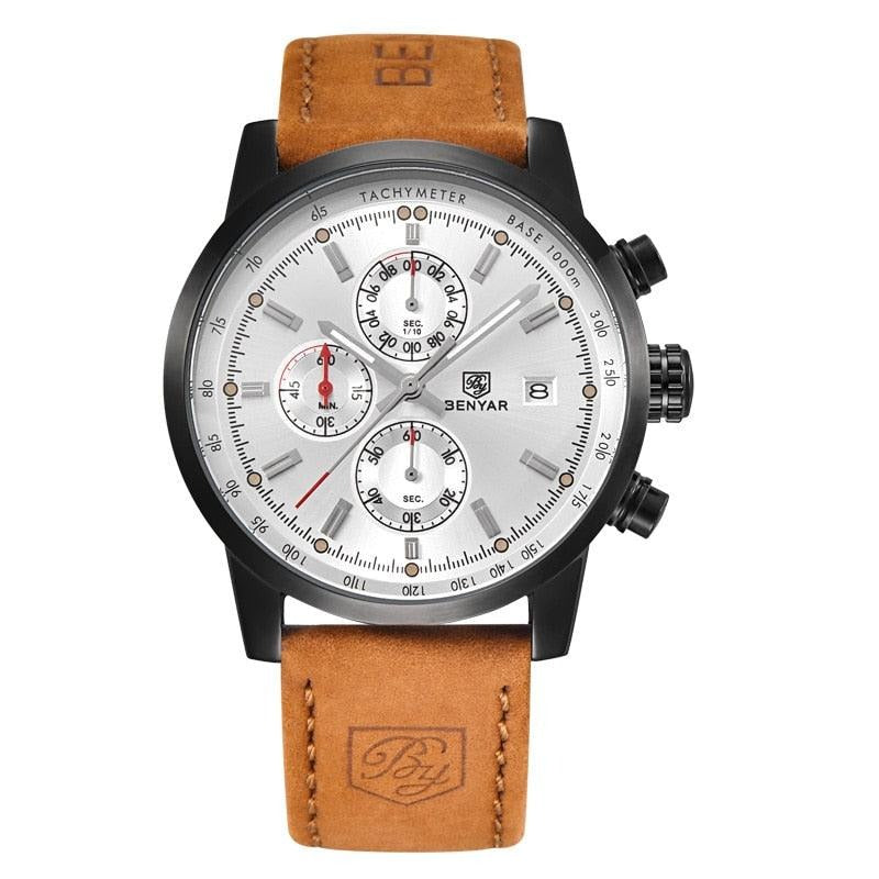 Reloj Hombre Circuito Marrón / Plata / Blanco