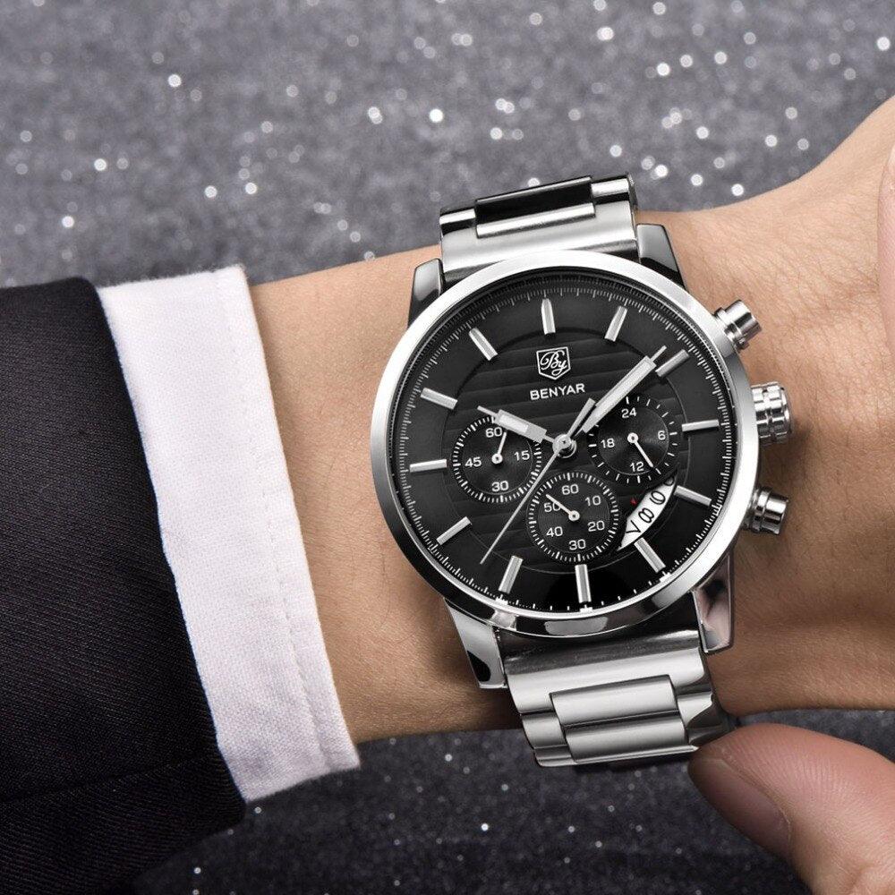 Reloj Hombre Cúspide Cuero / Dorado / Plata