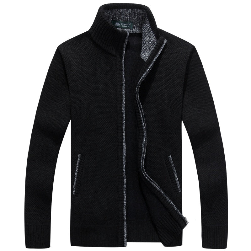 Cardigan Hombre de Lana Cuello Alto con Cierre Slim Fit Trieste - foto 5