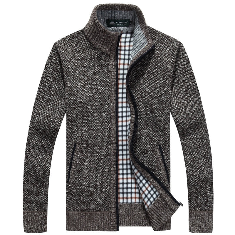 Cardigan Hombre de Lana Cuello Alto con Cierre Slim Fit Trieste - foto 4