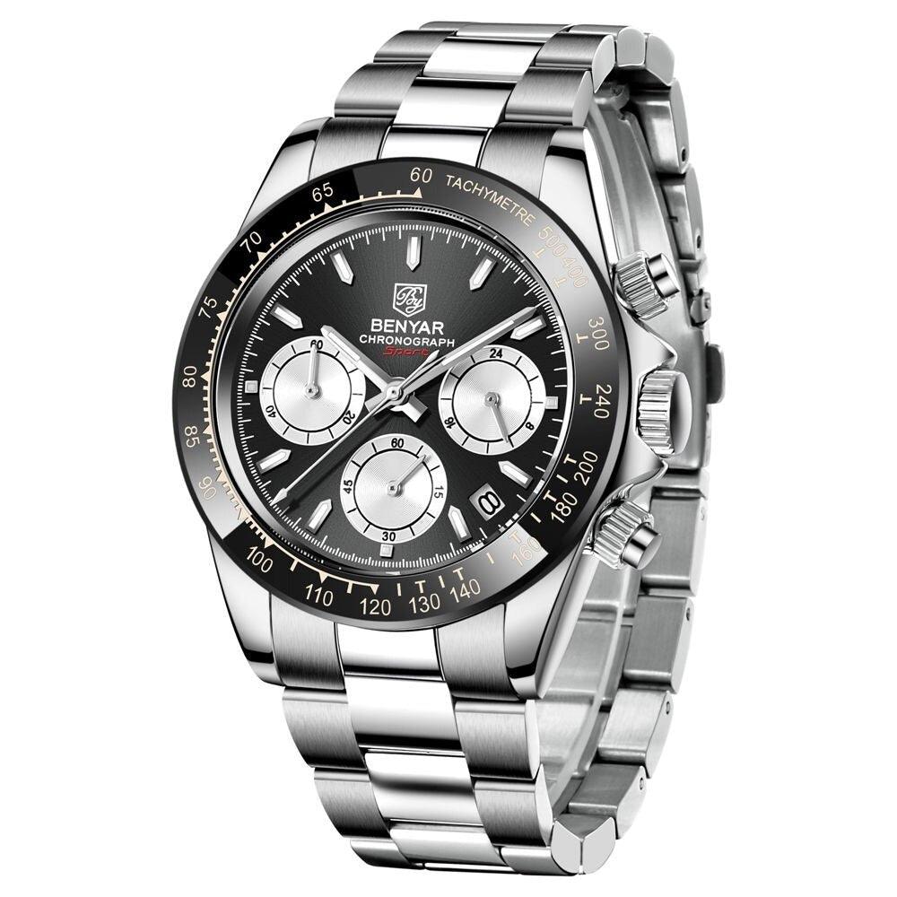 Reloj Hombre Velocista Negro / Plata