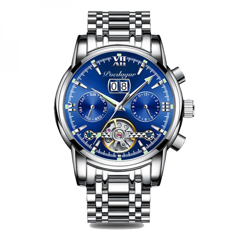 Reloj Hombre Legítimo Cuero / Fondo Negro