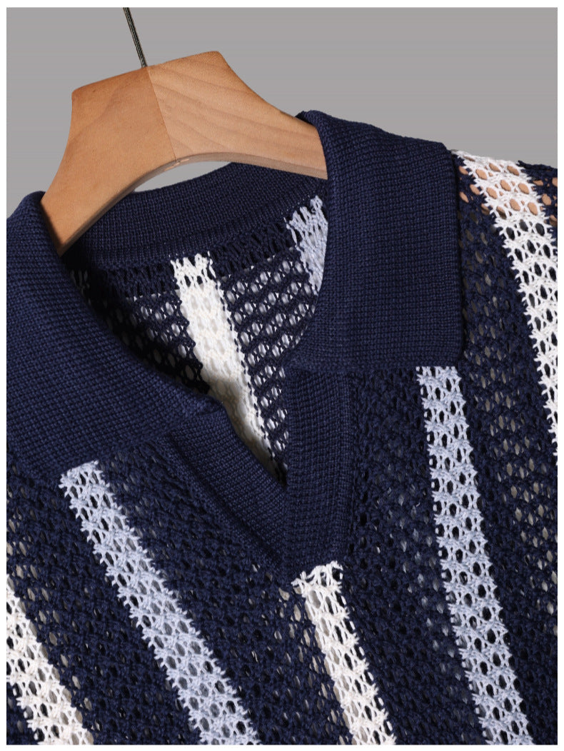 Camisa de Crochet Hombre Manga Corta Casual Corrientes - foto 15