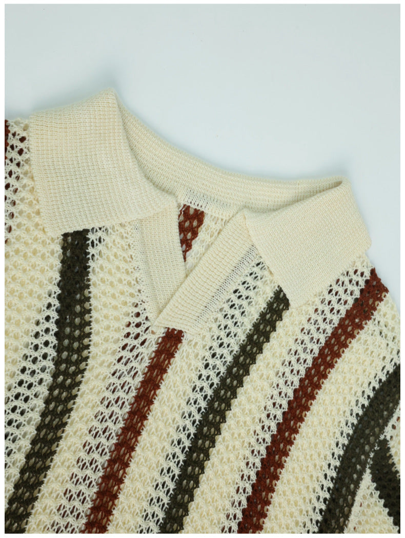 Camisa de Crochet Hombre Manga Corta Casual Corrientes - foto 2