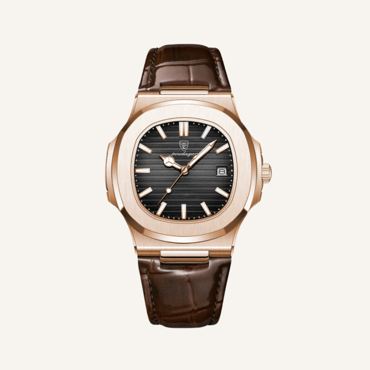 Reloj Hombre Cuero Marrón Tibaldi Premium Elegante Old Money