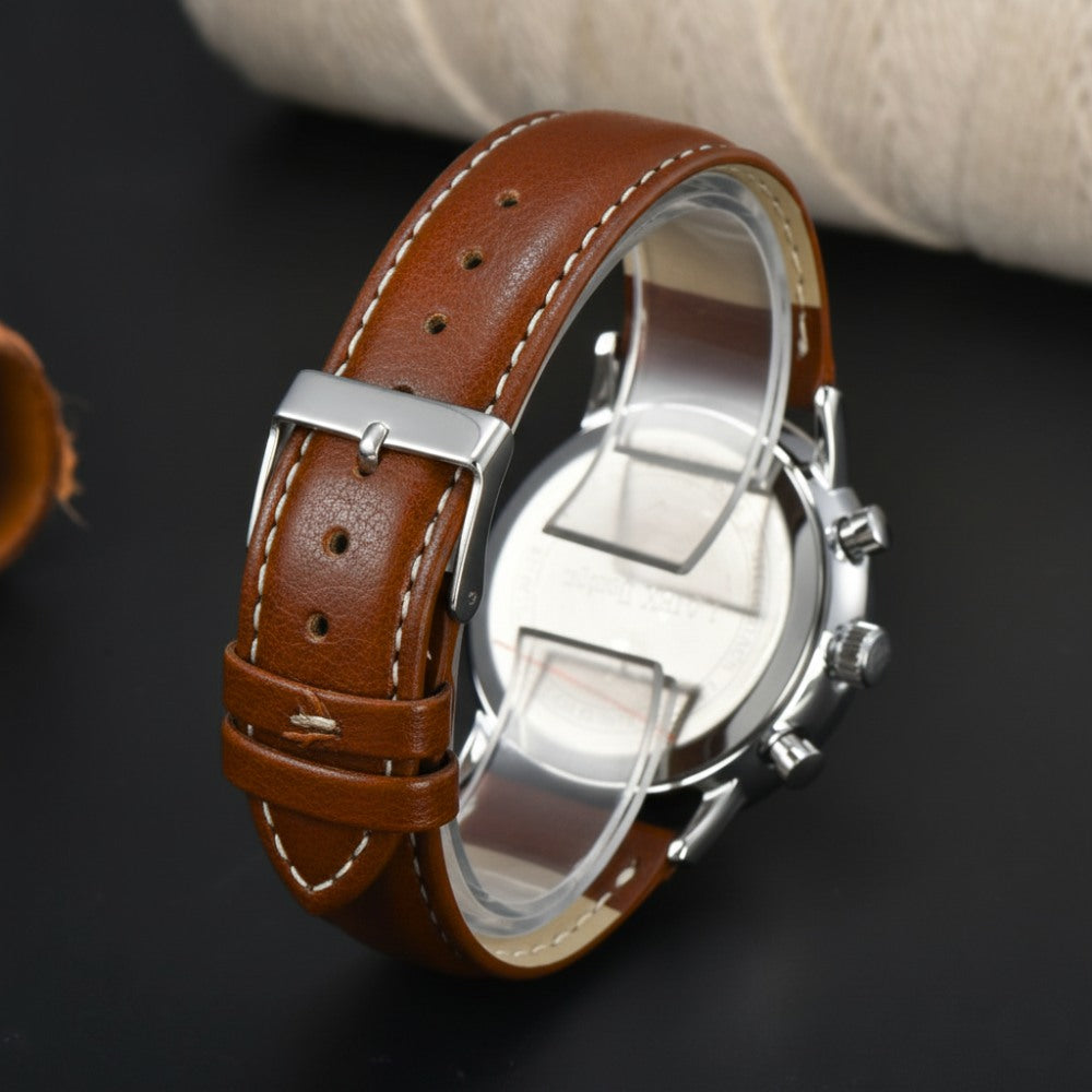 Reloj Hombre Zeppelin Verde Cronógrafo 41mm Cuero y Acero - foto 6