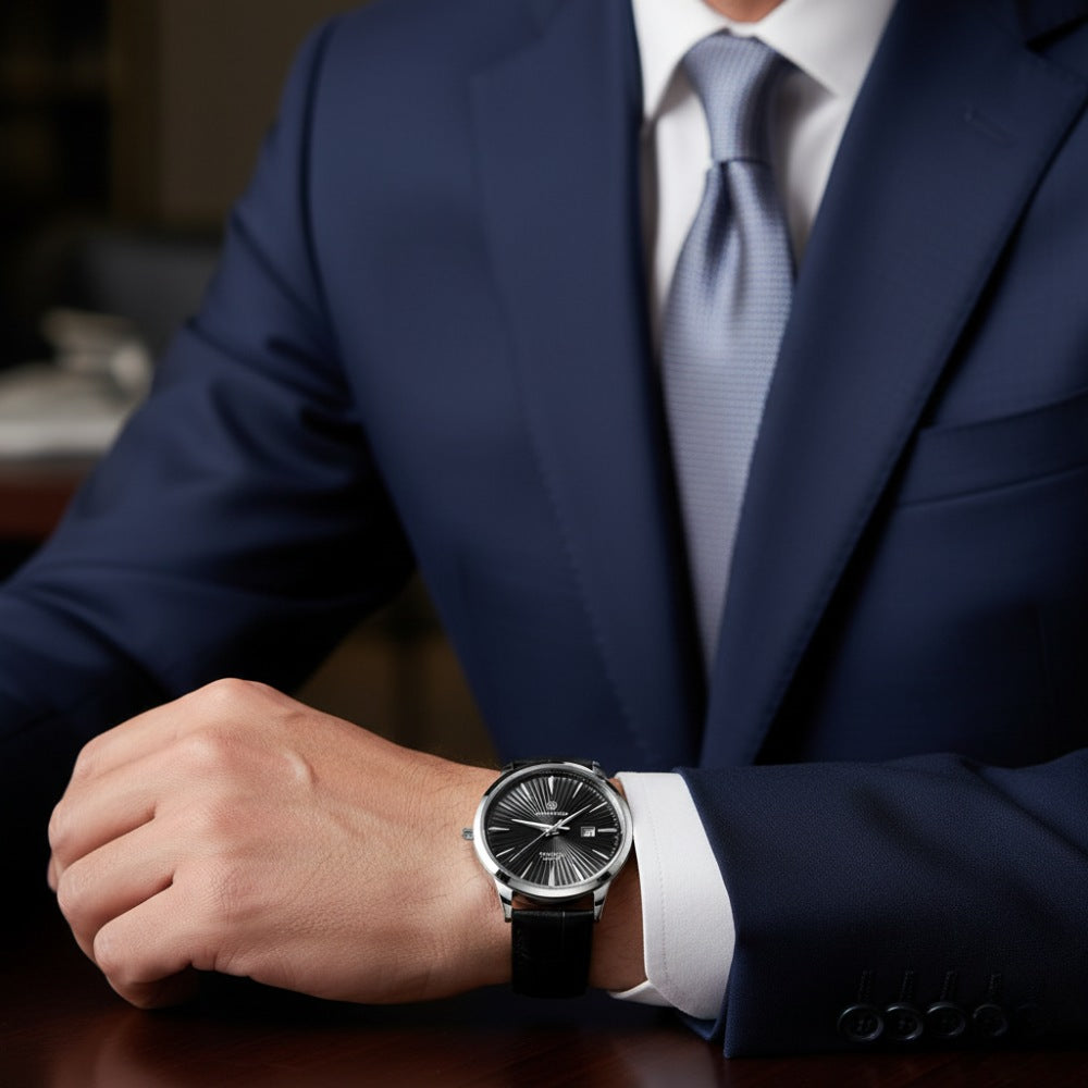 Reloj Hombre de Cuero Legítimo Belluno Quartz Clásico - foto 8