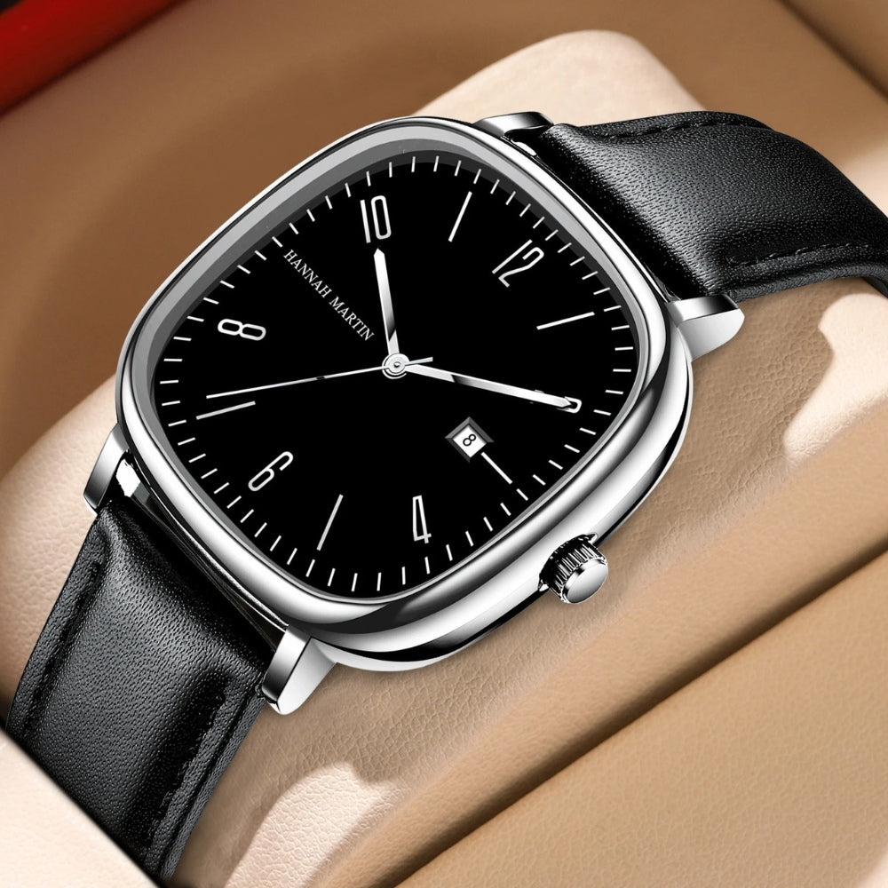 Reloj de Cuero Hombre Cuadrado Vintage Elegante Analógico - foto 2