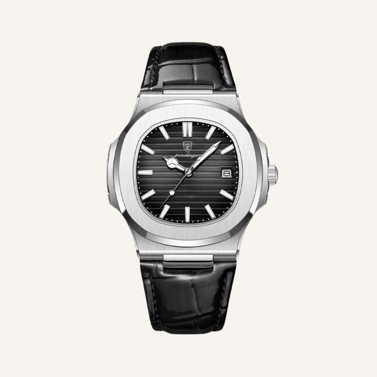 Reloj de Cuero Negro Hombre Luxe Old Money Elegante