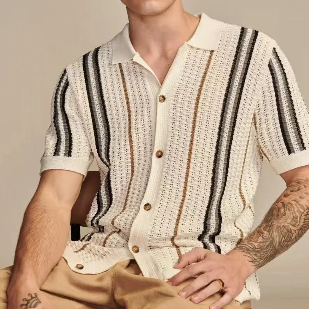 Camisa de Crochet Hombre Manga Corta Casual Posadas - foto 3