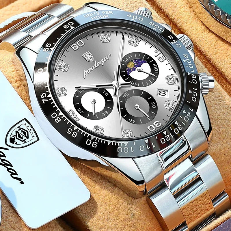 Reloj Hombre Jornada Plata / Negro