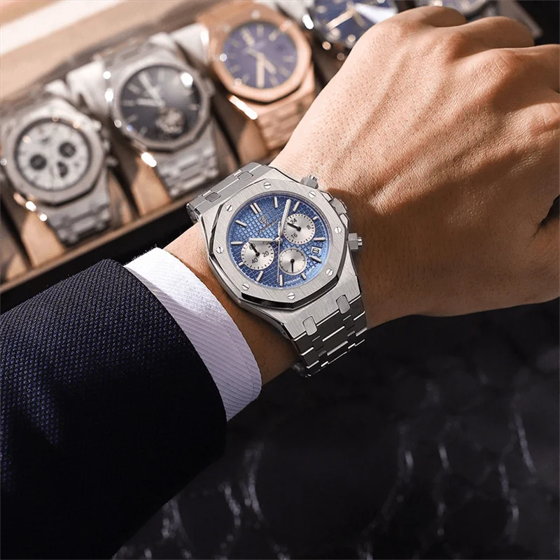 Reloj Hombre Roble Real Plata / Blanco
