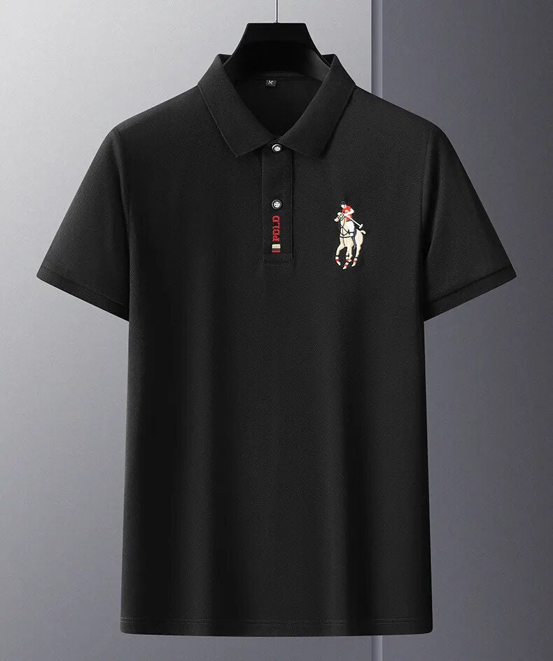 Camisa Polo Hombre Algodón Flores Manga Corta Bordada Casual - foto 7