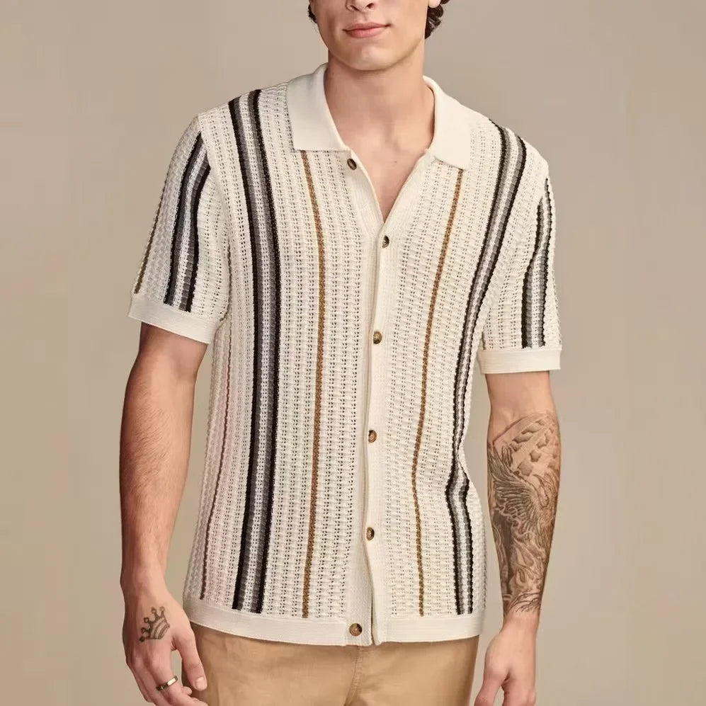 Camisa de Crochet Hombre Manga Corta Casual Posadas - foto 4