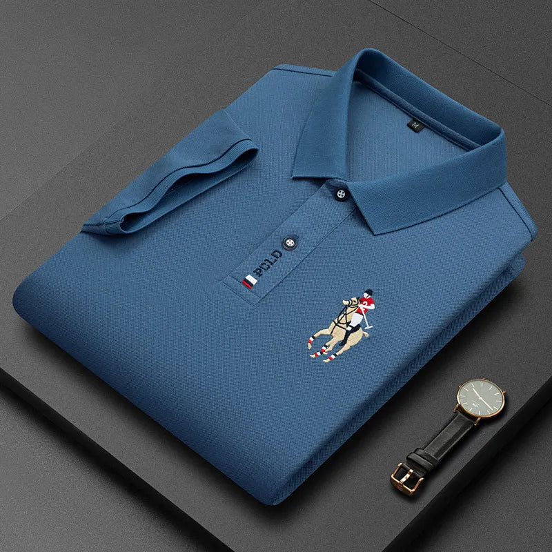 Camisa Polo Hombre Algodón Flores Manga Corta Bordada Casual - foto 2