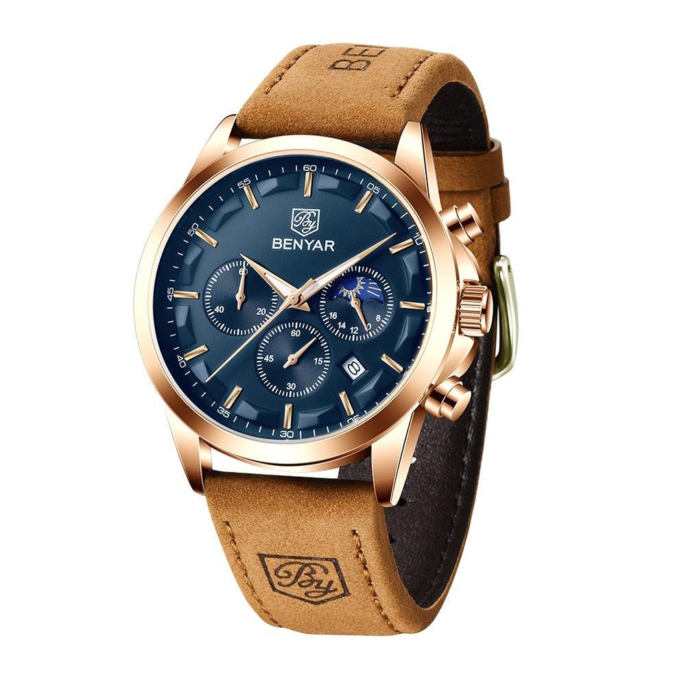 Reloj Hombre Aquiles Dorado / Azul