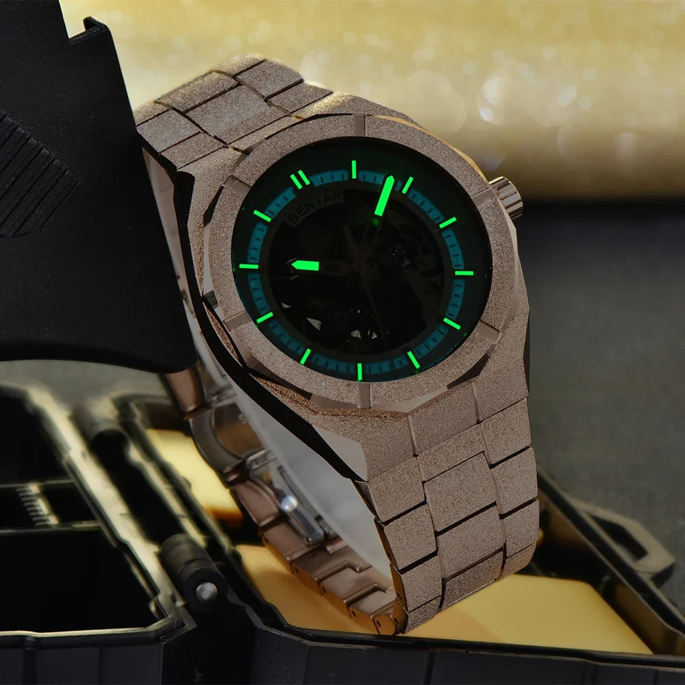 Reloj Hombre Neptuno Oro Rosa / Negro