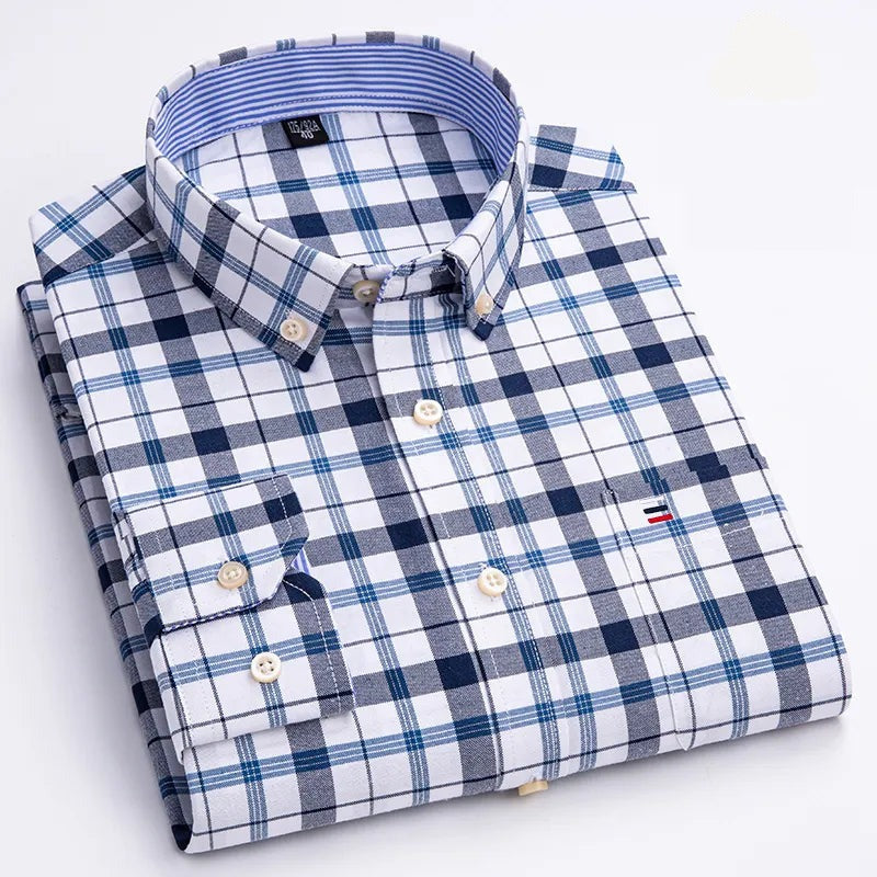 Camisa Hombre a Cuadros Manga Larga 100% Algodón Color Udine - foto 2