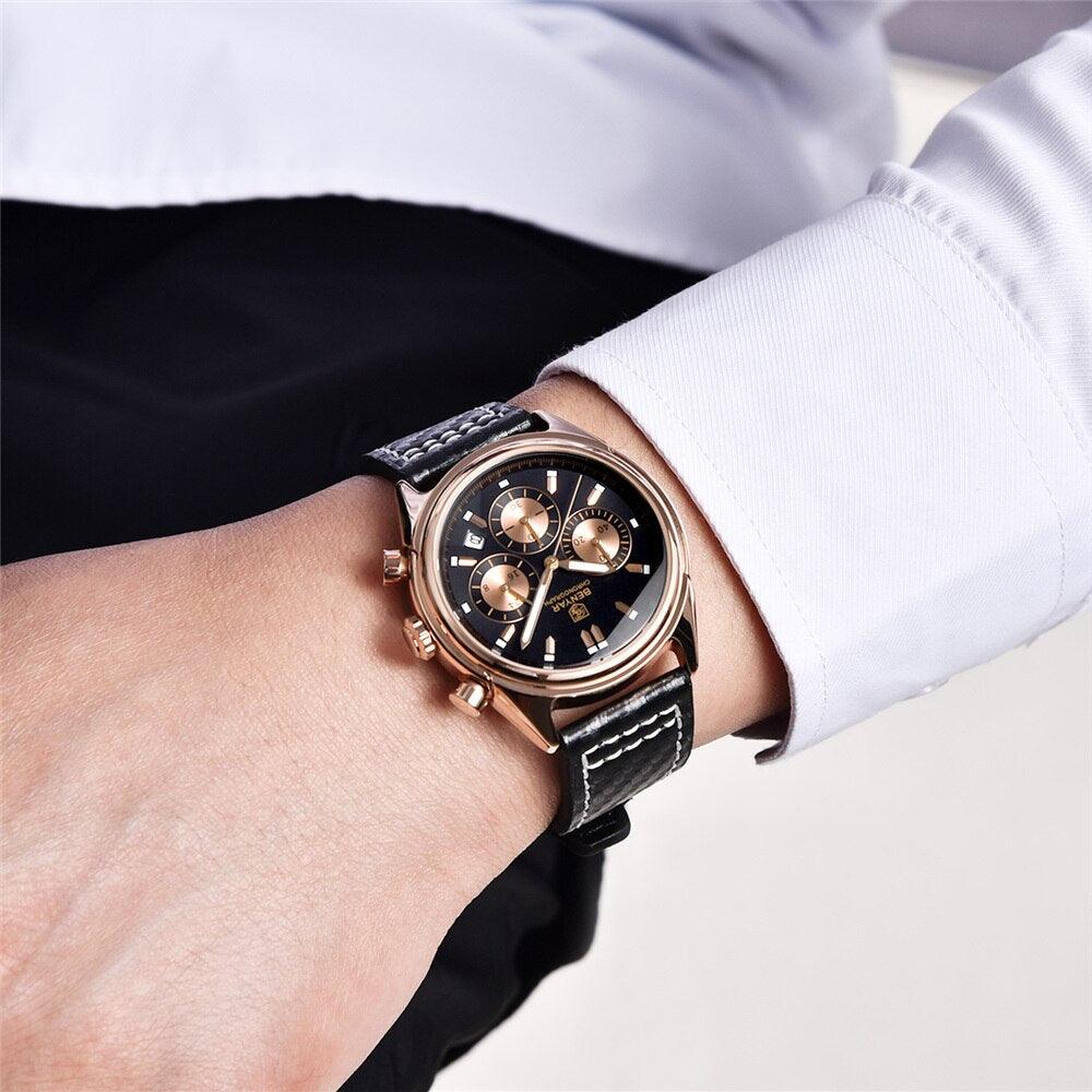 Reloj Hombre Escapada Dorado / Blanco