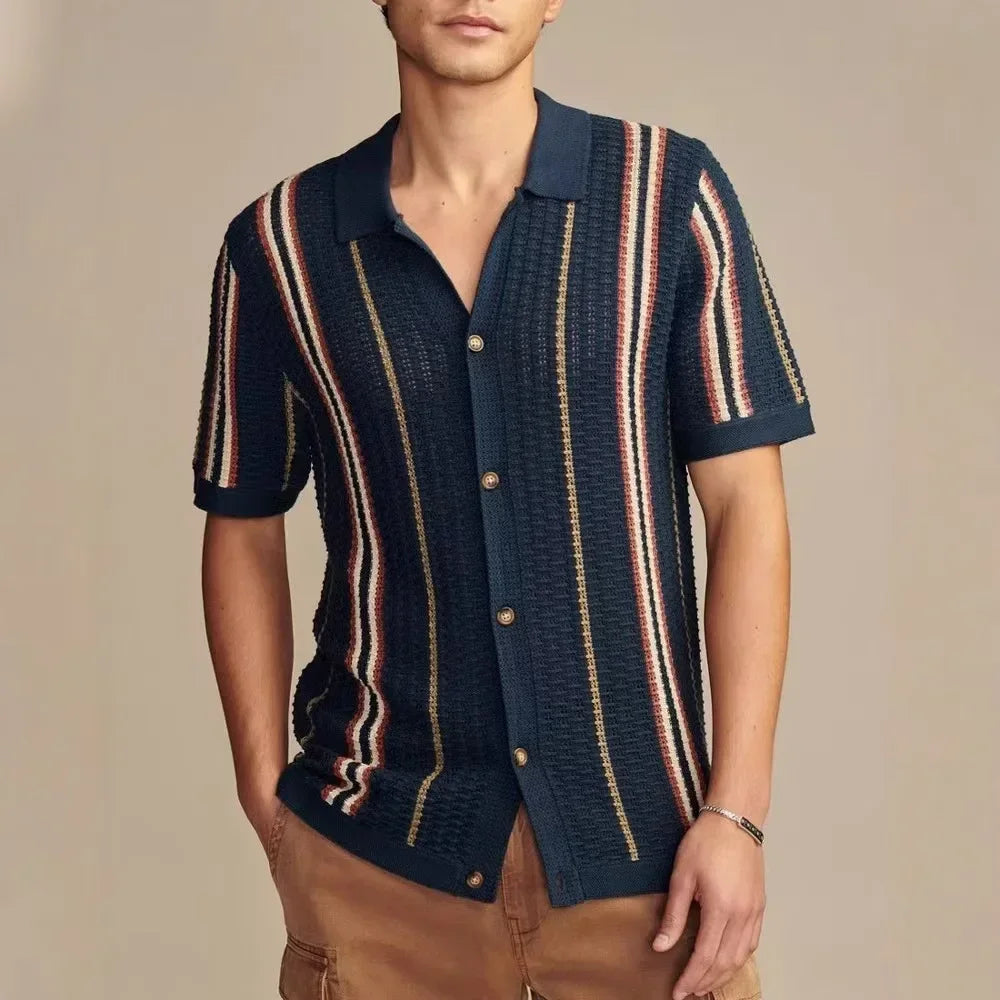 Camisa de Crochet Hombre Manga Corta Casual Posadas - foto 8