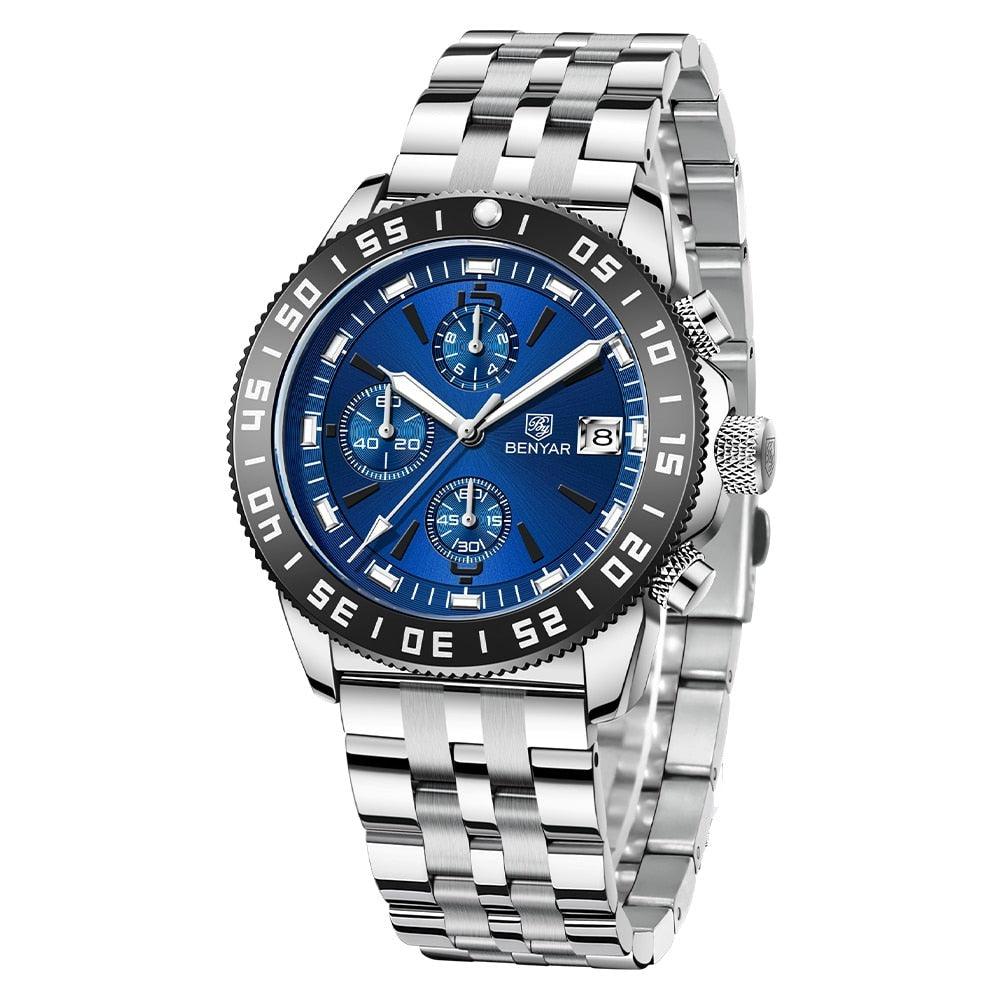 Reloj Hombre Trueno Acero / Negro / Azul