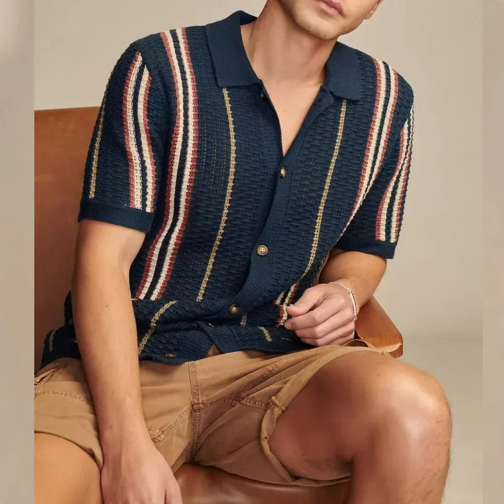 Camisa de Crochet Hombre Manga Corta Casual Posadas - foto 6