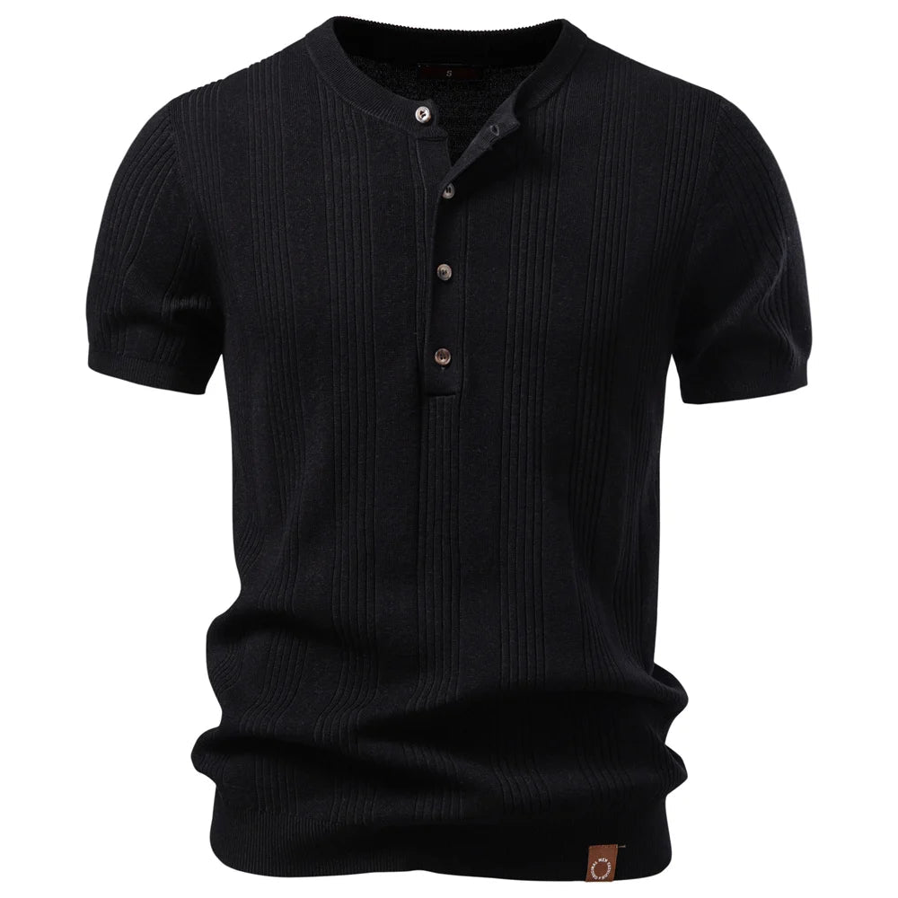 Remera Hombre de Tricot Cuello Henley con Botones Amalfi - foto 9