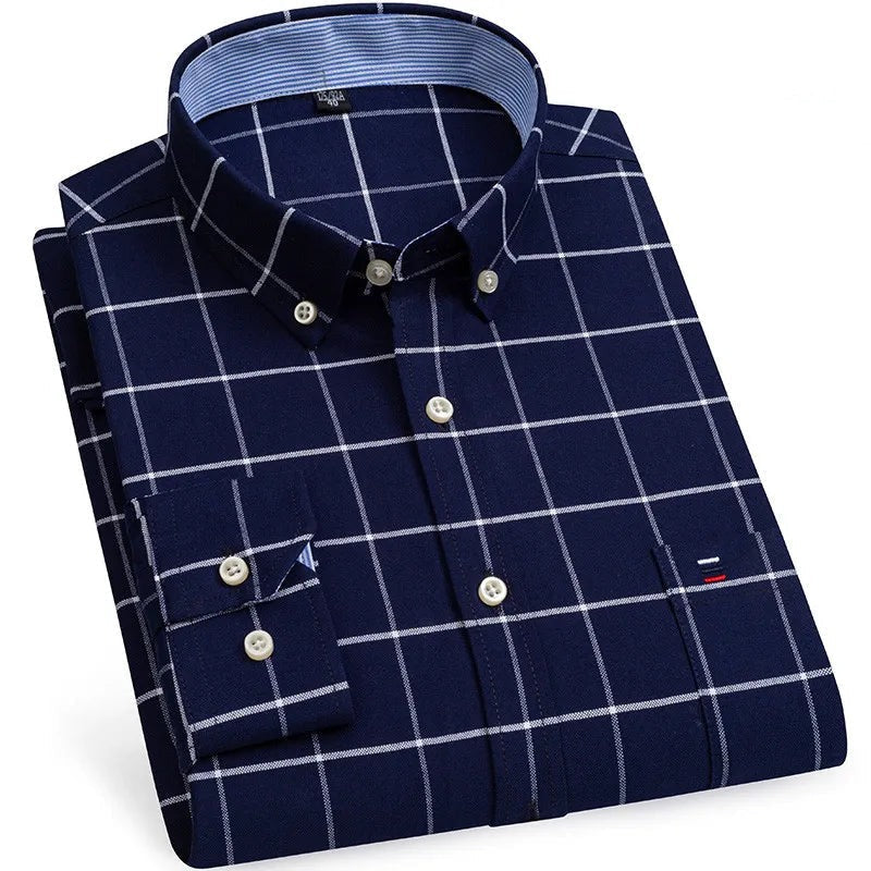 Camisa Hombre a Cuadros Manga Larga 100% Algodón Chascomús - foto 3