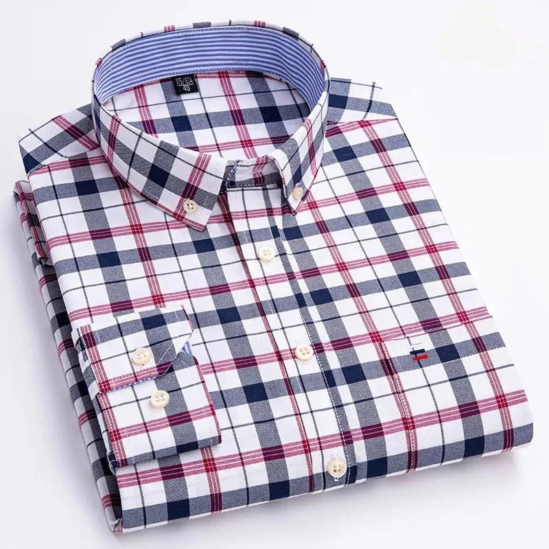 Camisa Hombre a Cuadros Manga Larga 100% Algodón Color Udine - foto 3