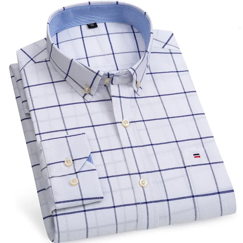 Camisa Hombre a Cuadros Manga Larga 100% Algodón Chascomús - foto 2