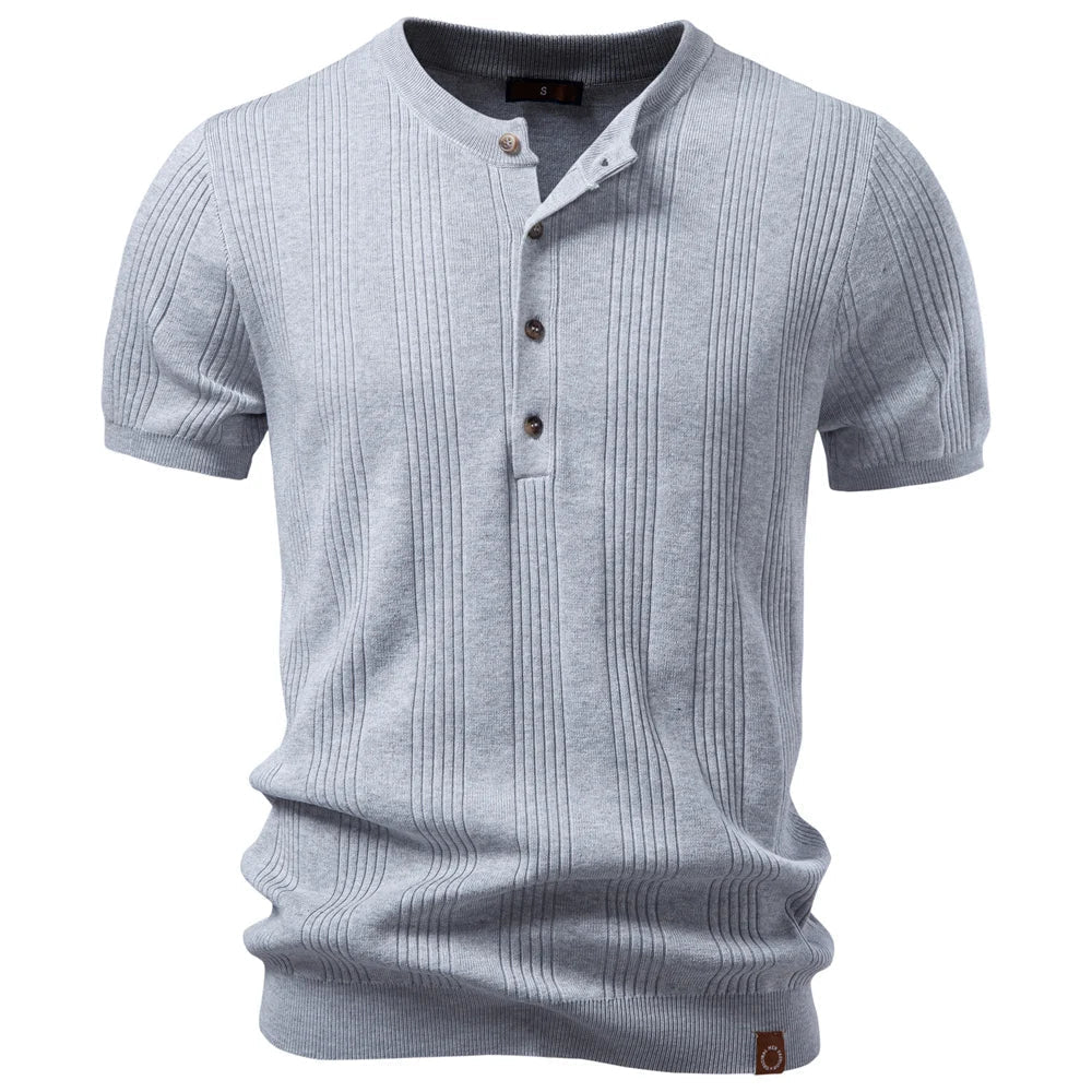 Remera Hombre de Tricot Cuello Henley con Botones Amalfi - foto 10