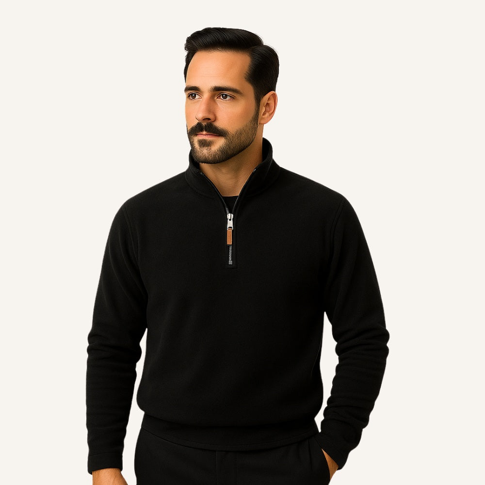 Sweater Hombre Medio Cierre Aterciopelado Casual Traslasierra - foto 9