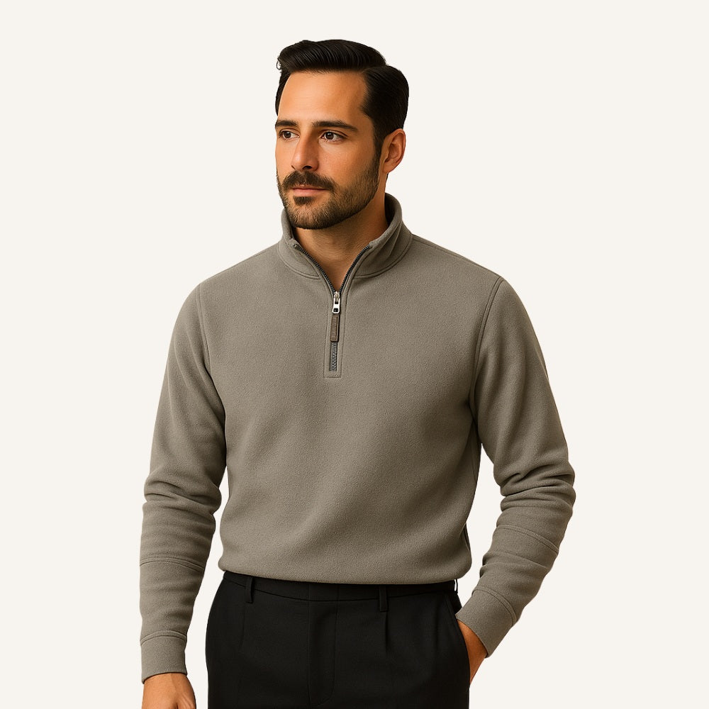 Sweater Hombre Medio Cierre Aterciopelado Casual Traslasierra - foto 12
