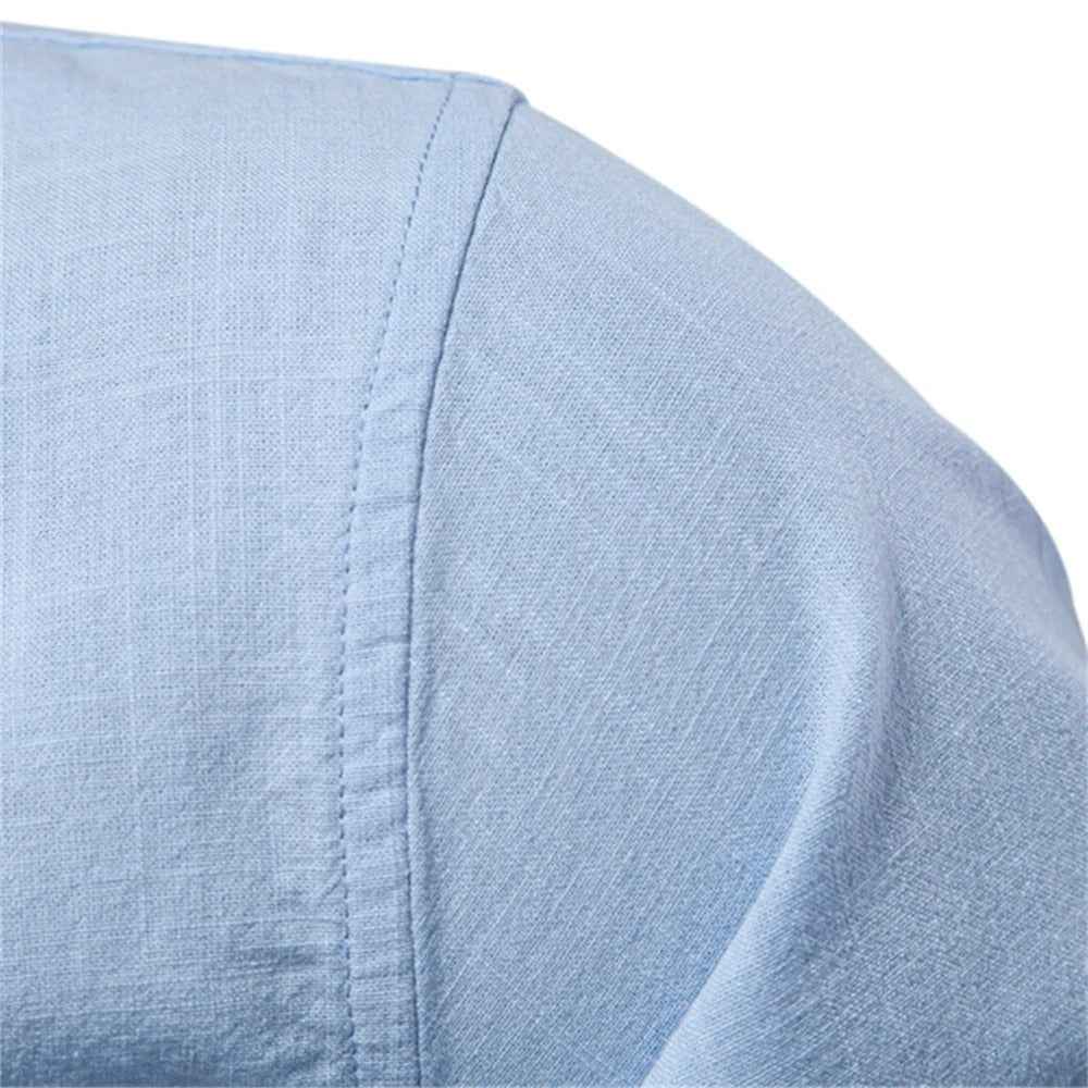 Camisa Hombre 100% Algodón Cuello Alto Manga Larga Casual Padua - foto 4
